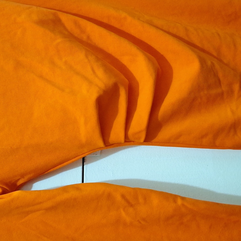 NWT BRIGHT ORANGE DRAPED ASYMMETRIC MINI DRESS - Picture 6 of 7